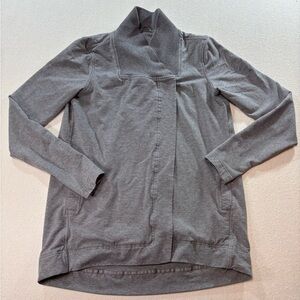 Lululemon Belle Wrap Jacket Gray Size 4 Asymmetrical French Terry Yoga